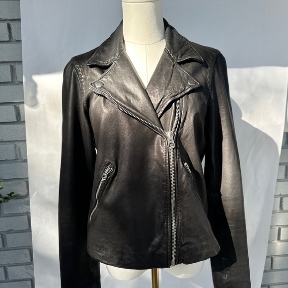 Madewell Black Washed Genuine Leather Jacket - Picture 7 of 16